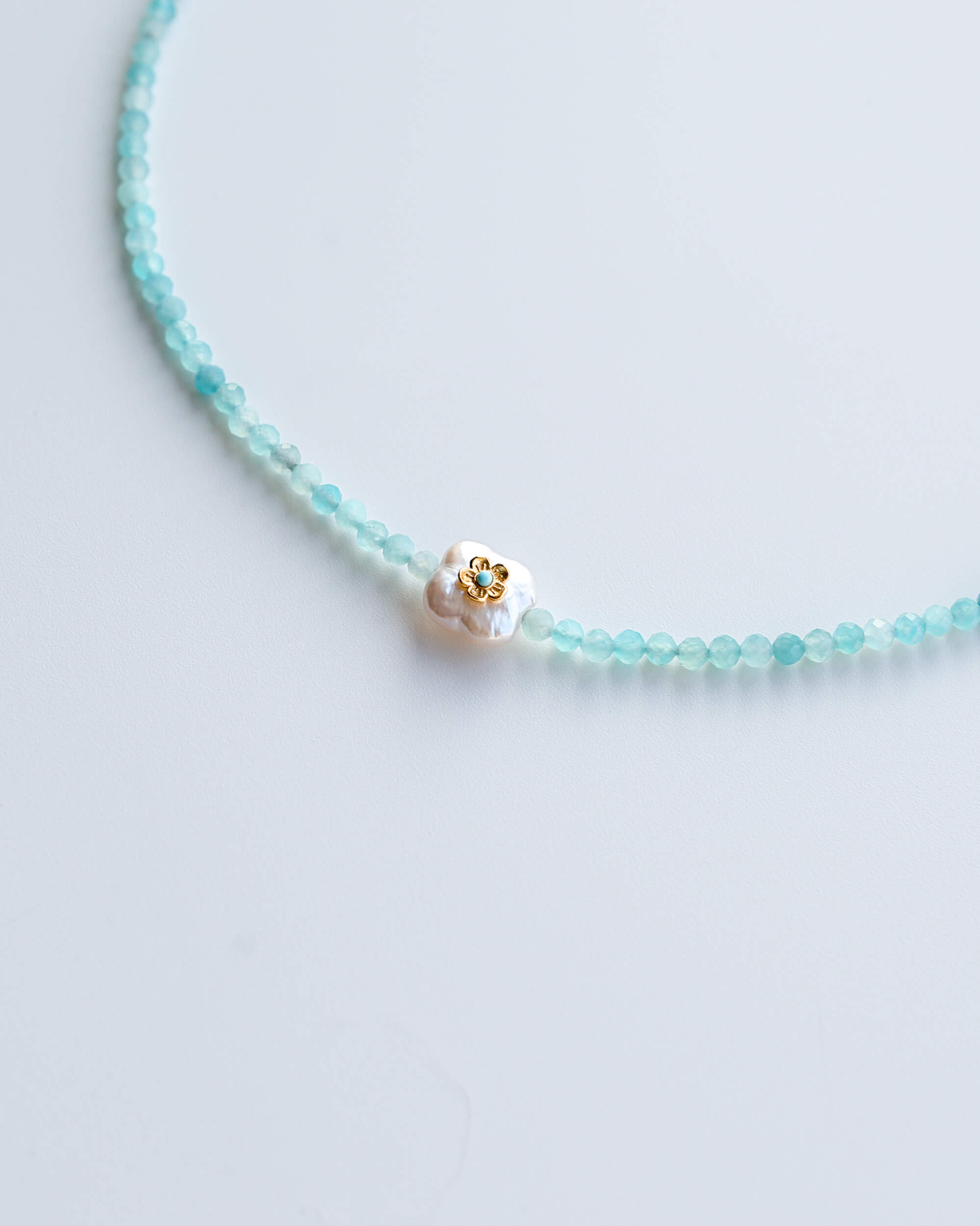 Amazonite & Baroque Pearl Necklace
