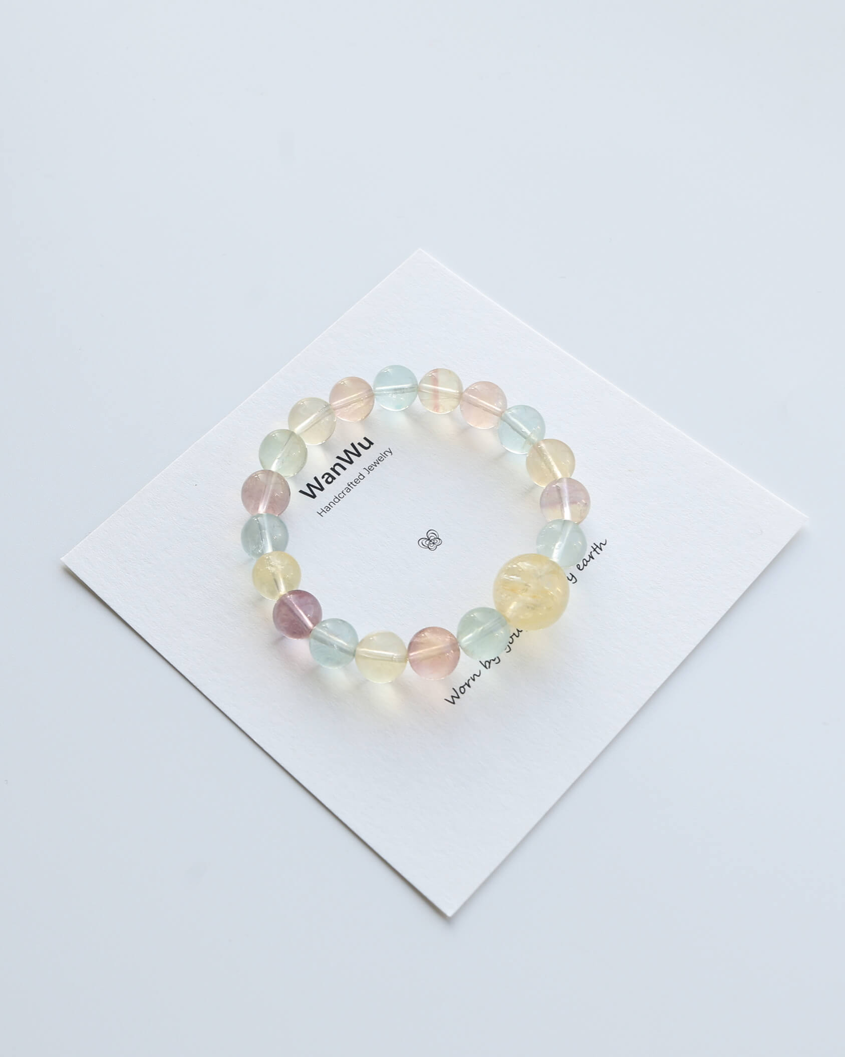 Lemon Citrine & Rainbow Fluorite Bracelet