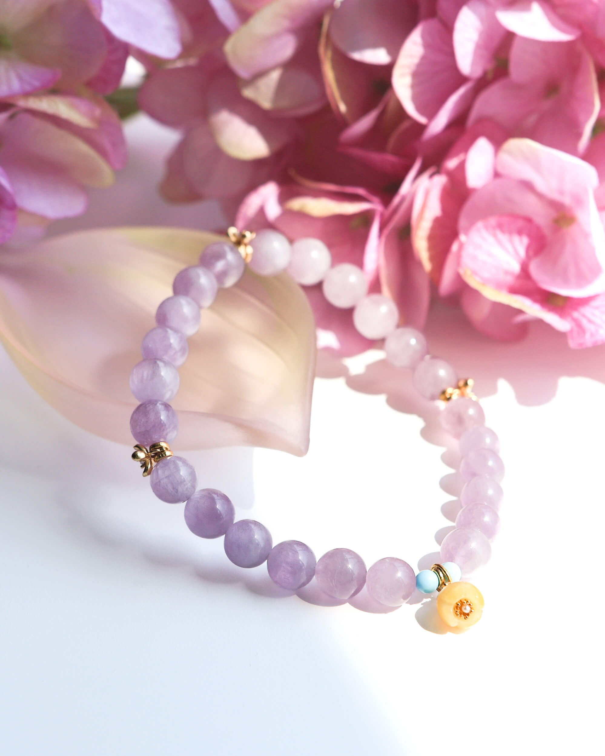 Kunzite & Amber Beaded Bracelet