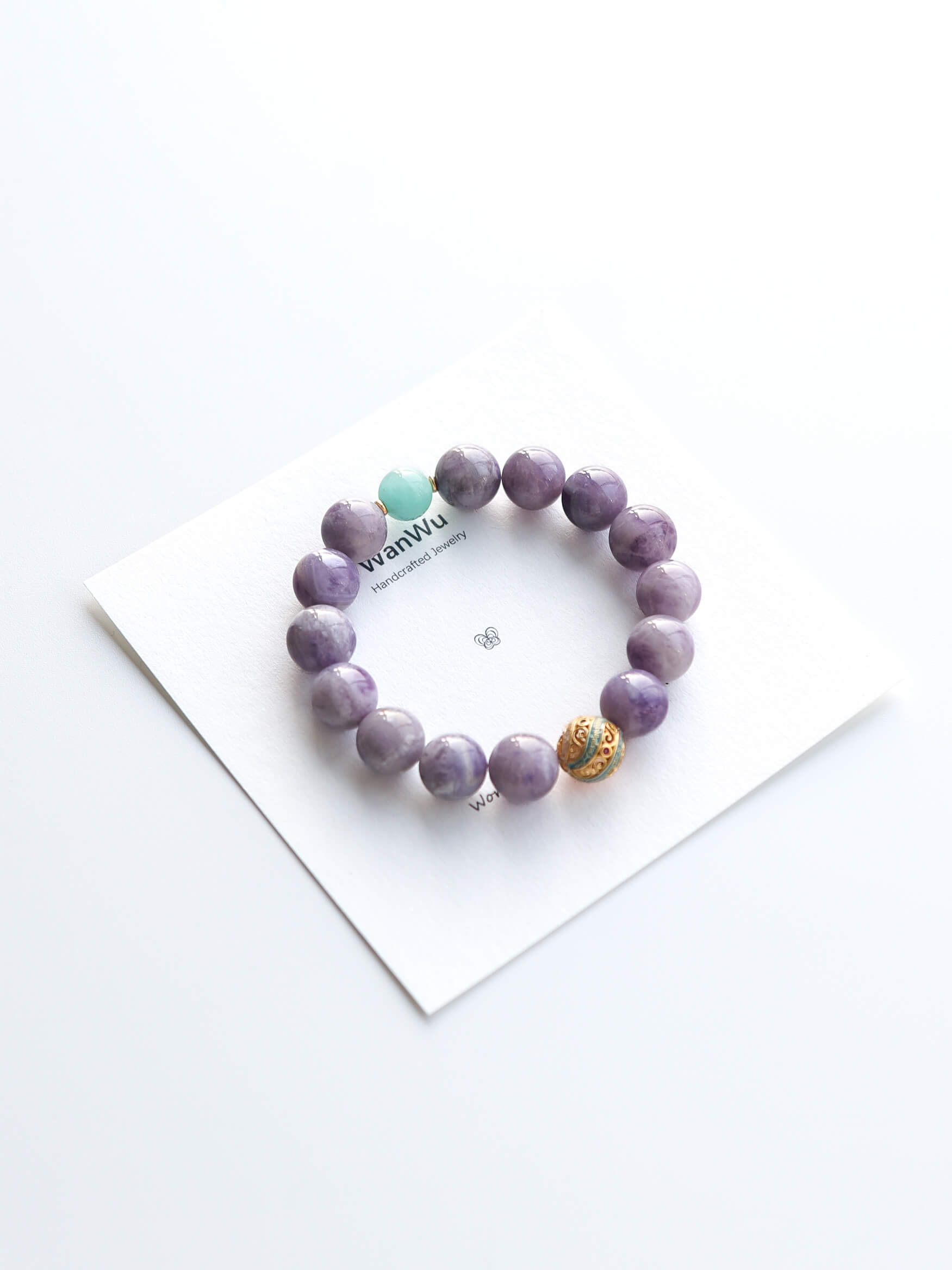 Purple Jade & Amazonite Beaded Bracelet