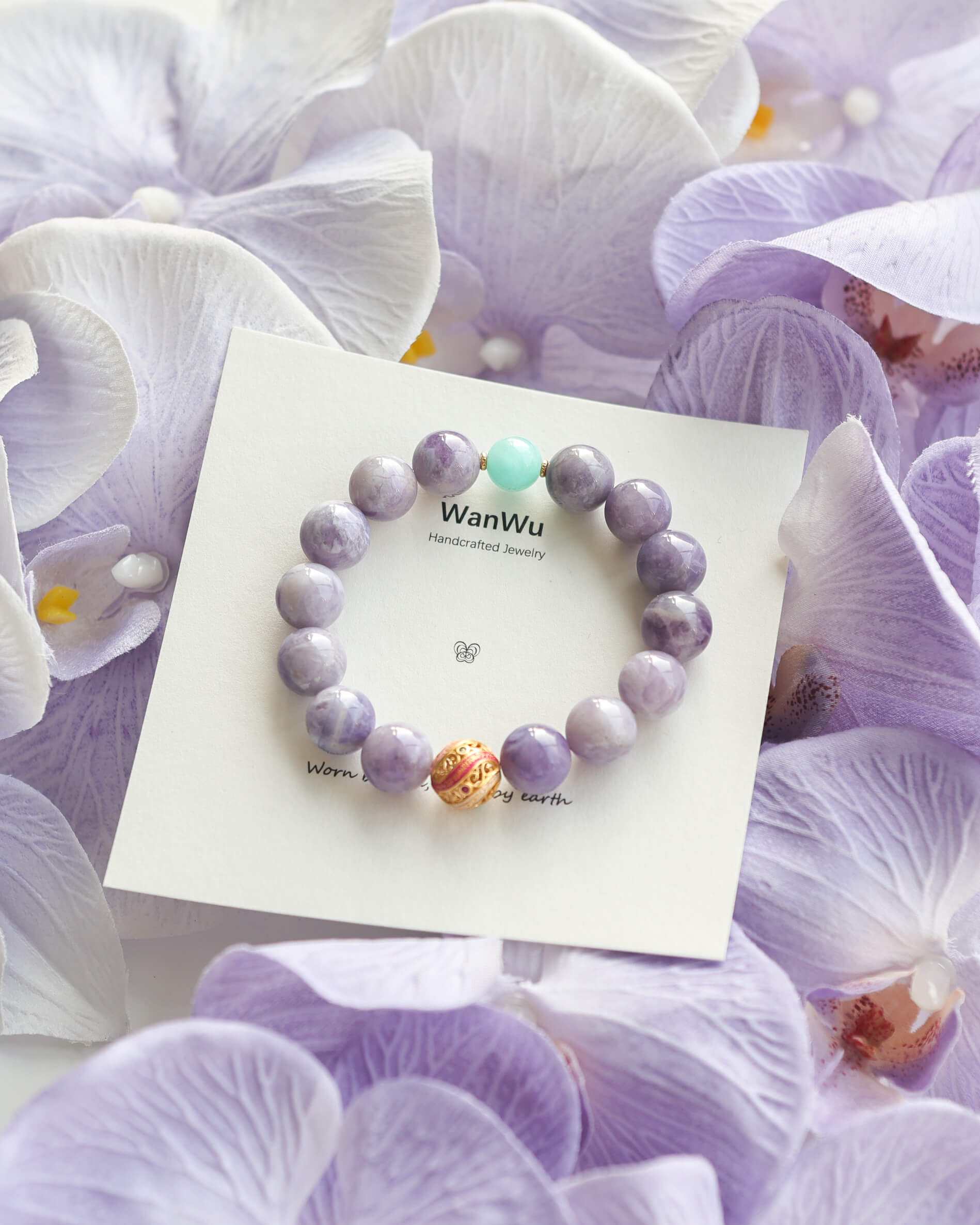 Purple Jade & Amazonite Beaded Bracelet