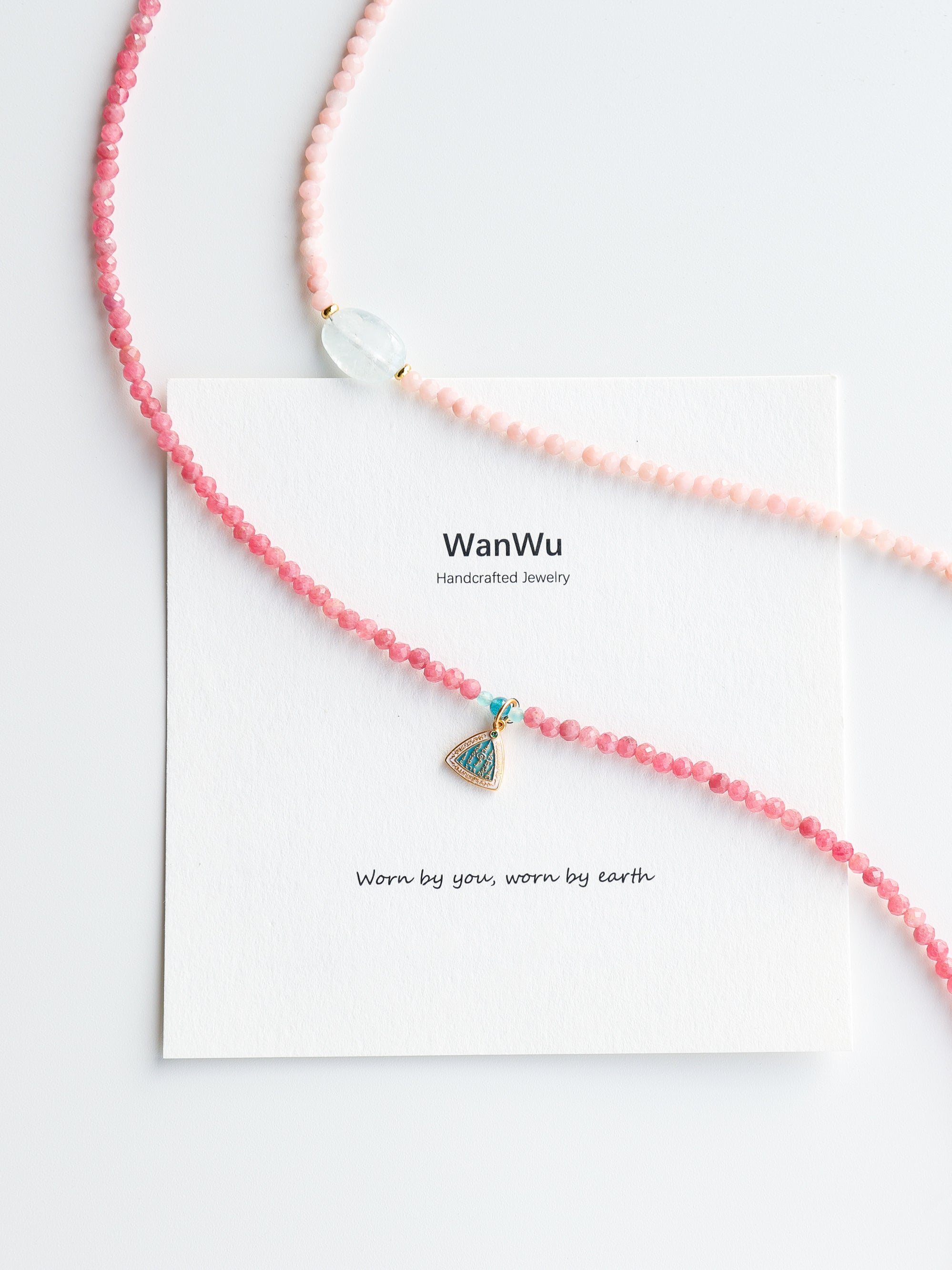 Pink Opal & Aquamarine Necklace