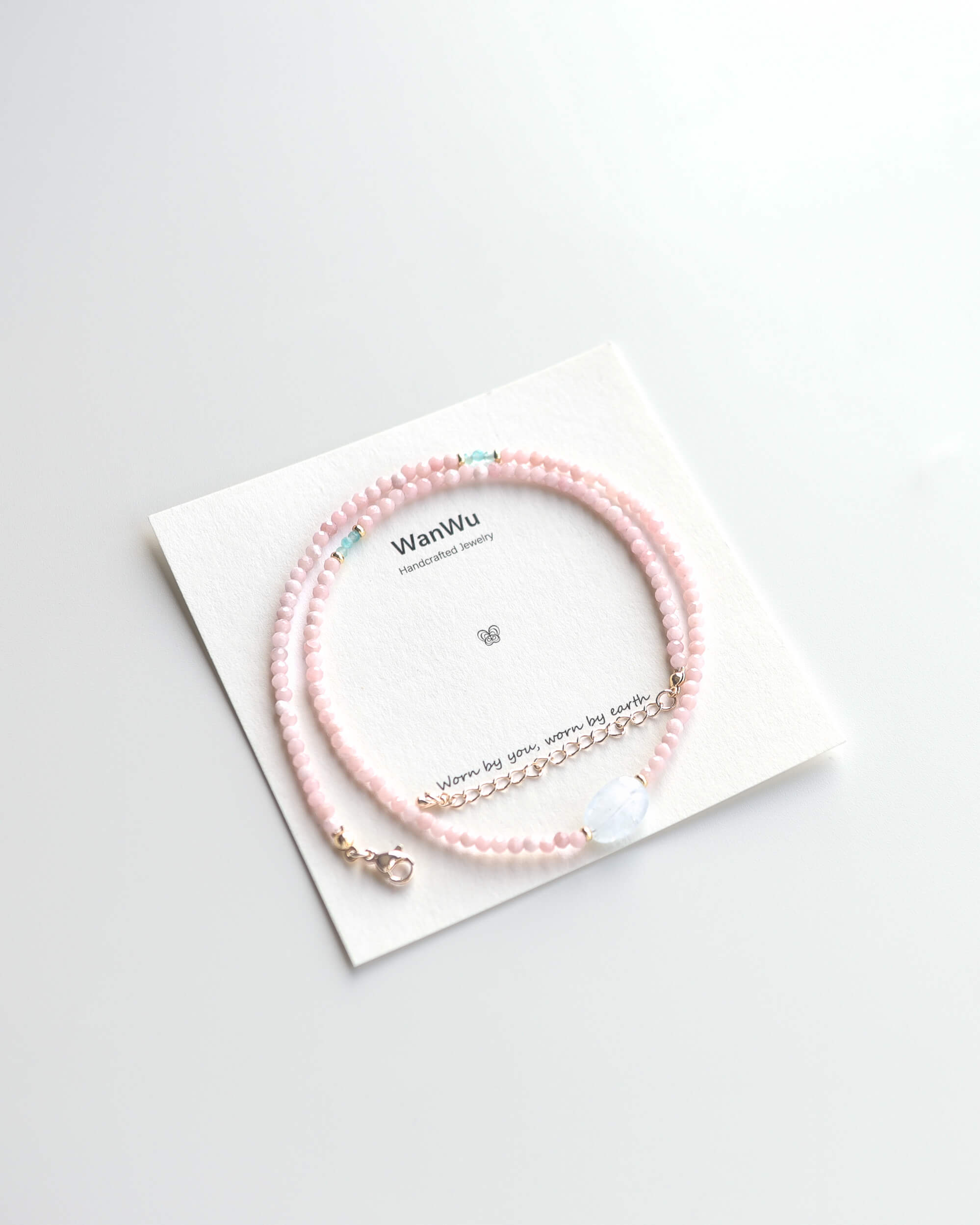 Pink Opal & Aquamarine Necklace