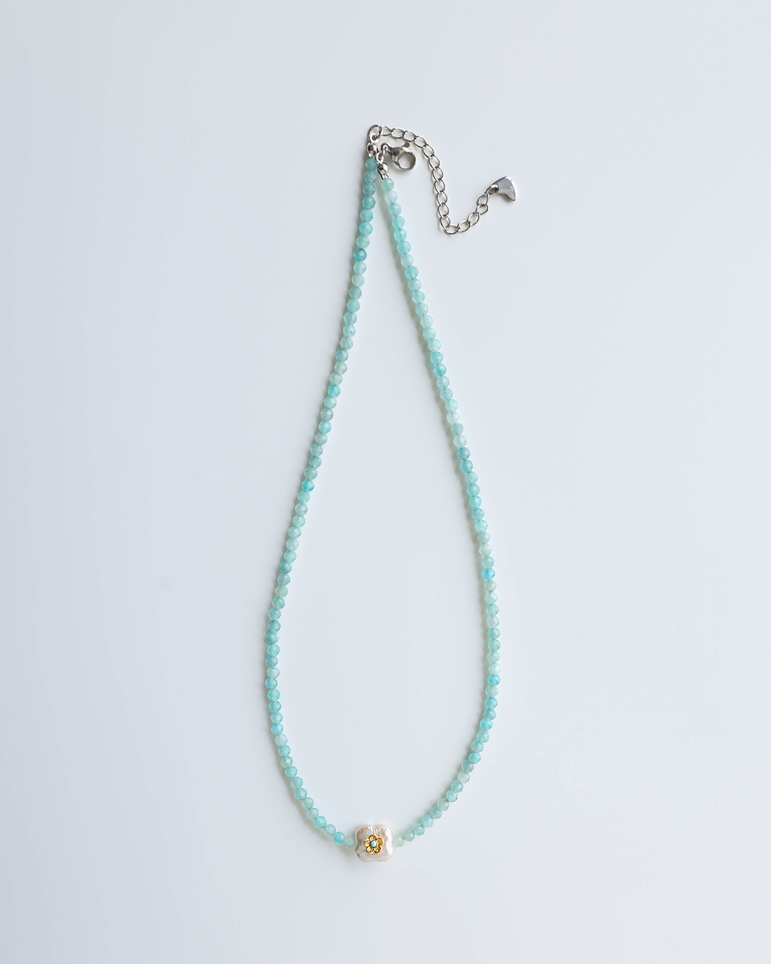 Amazonite & Baroque Pearl Necklace
