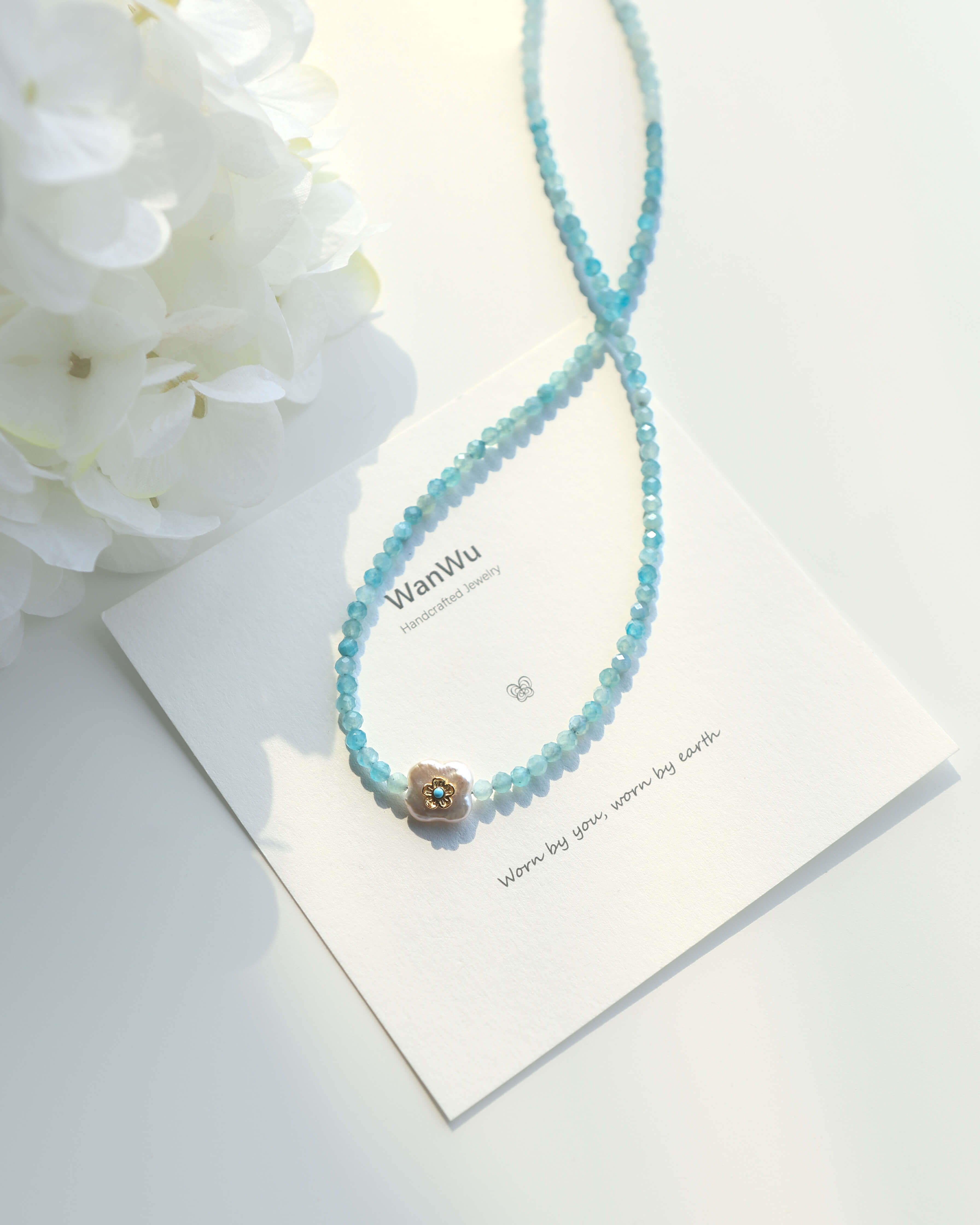 Amazonite & Baroque Pearl Necklace