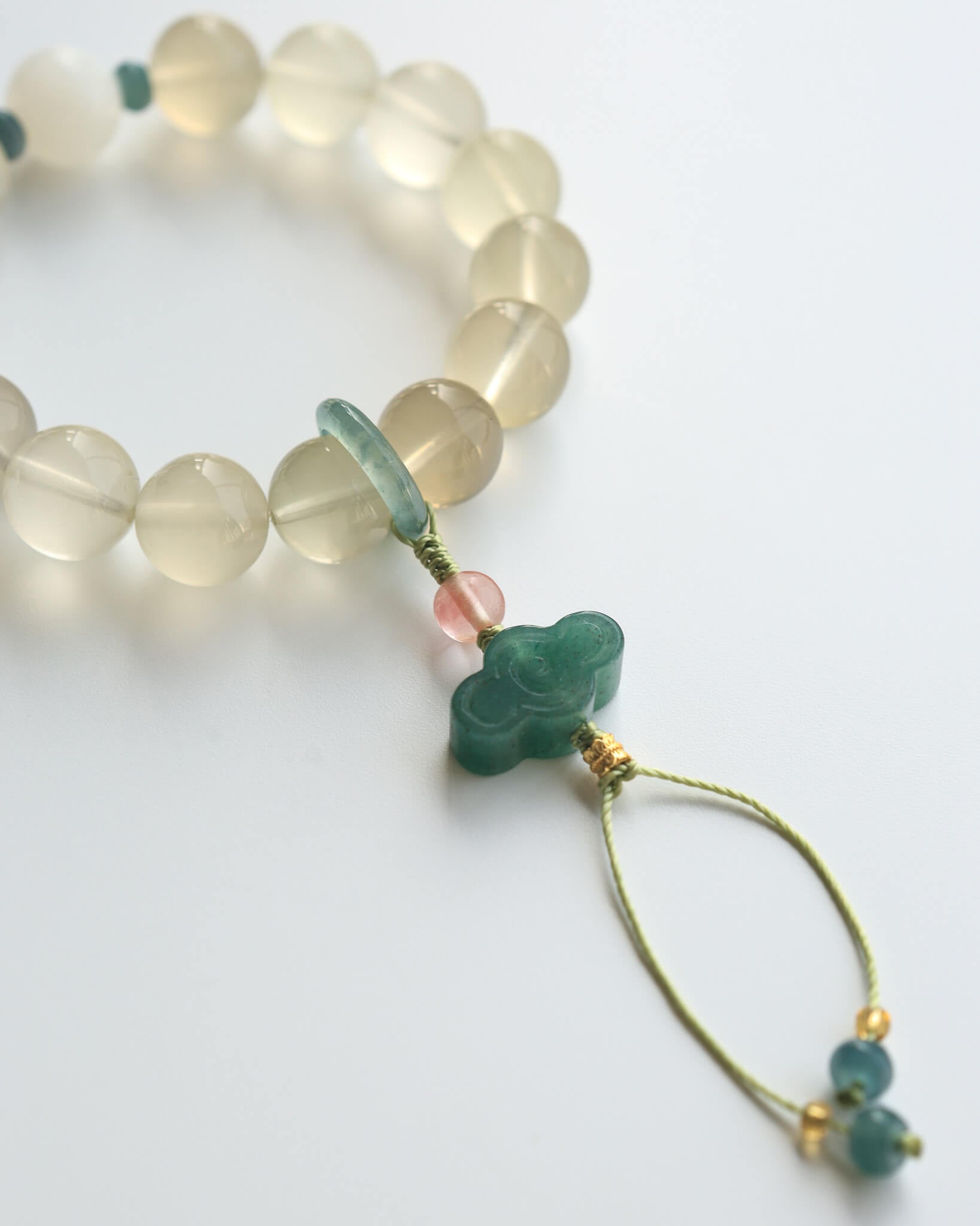 Lemon Citrine, Jadeite, Nephrite Beaded Bracelet