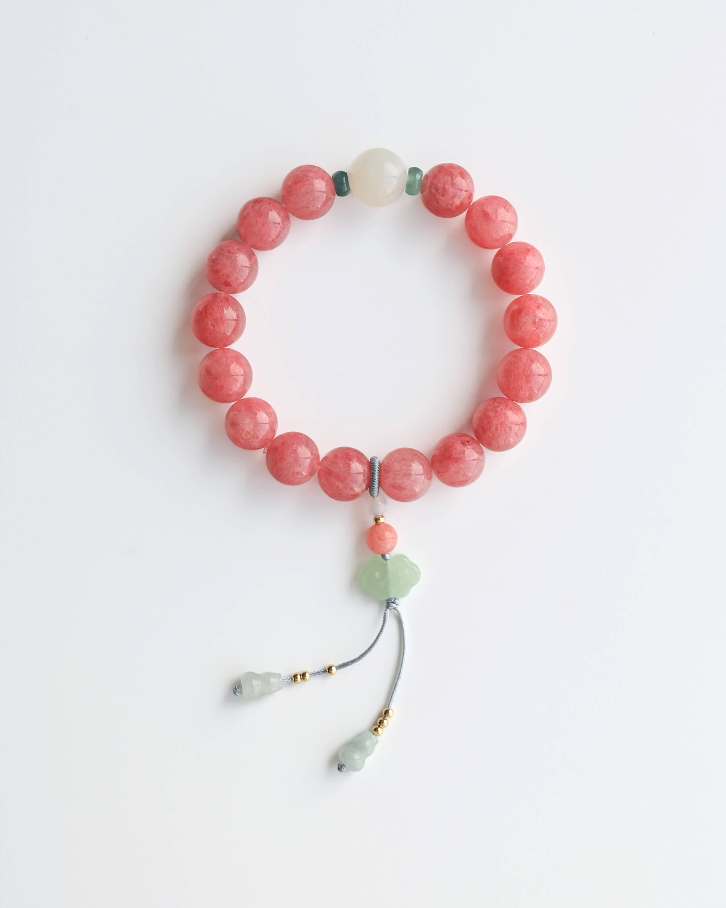 Rhodonite, Blue Jadeite & Nephrite Bracelet