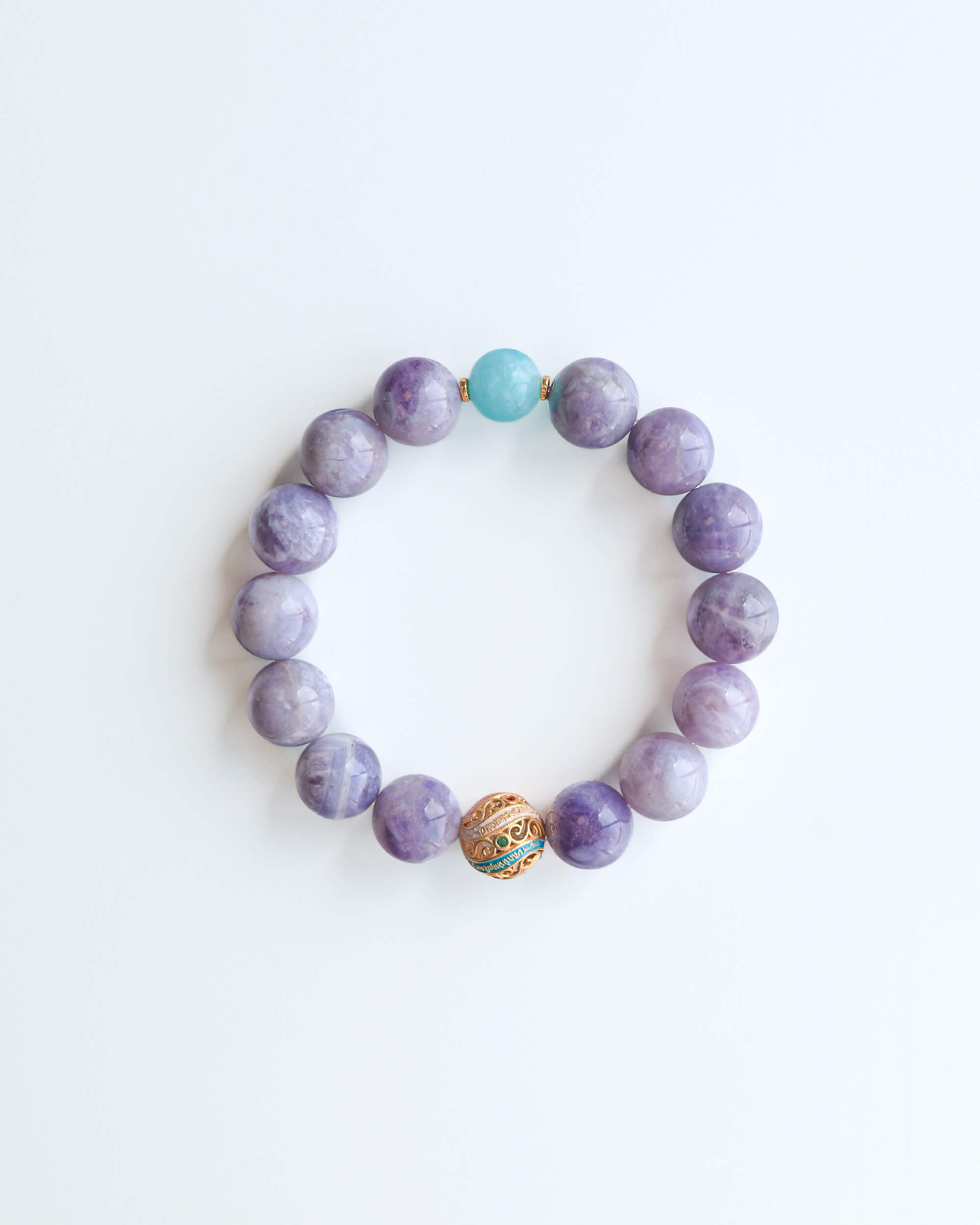 Purple Jade & Amazonite Beaded Bracelet