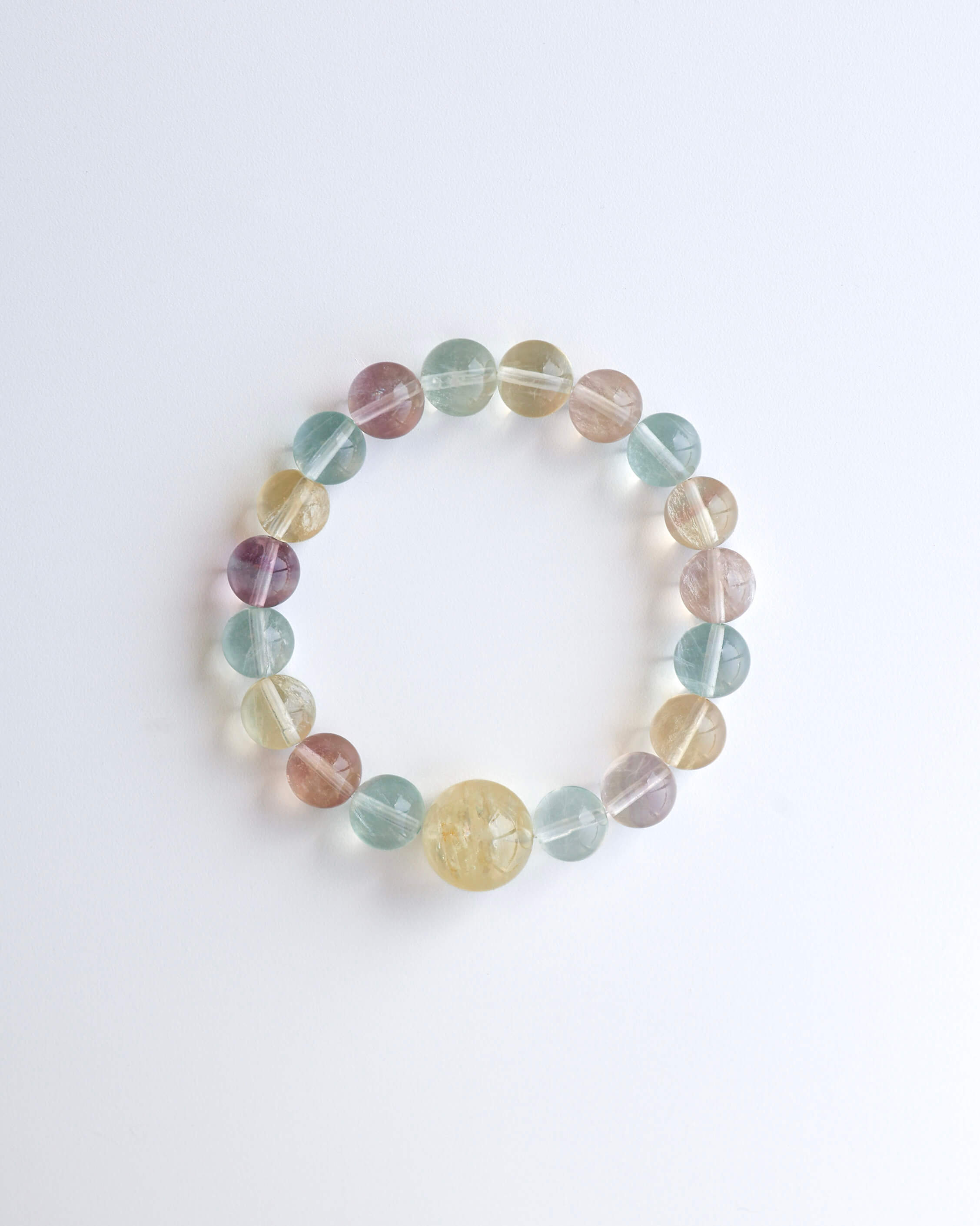 Lemon Citrine & Rainbow Fluorite Bracelet