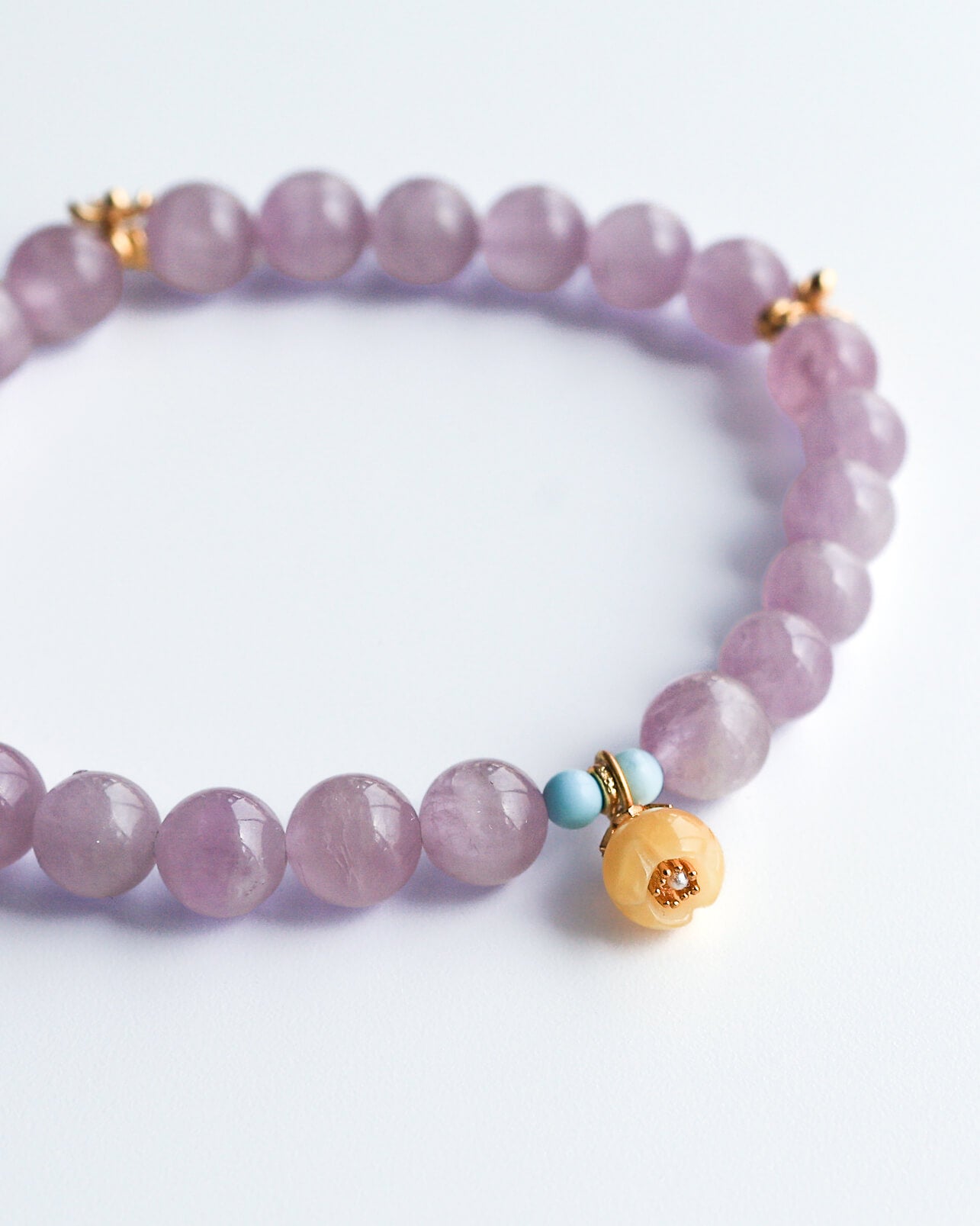 Kunzite & Amber Beaded Bracelet