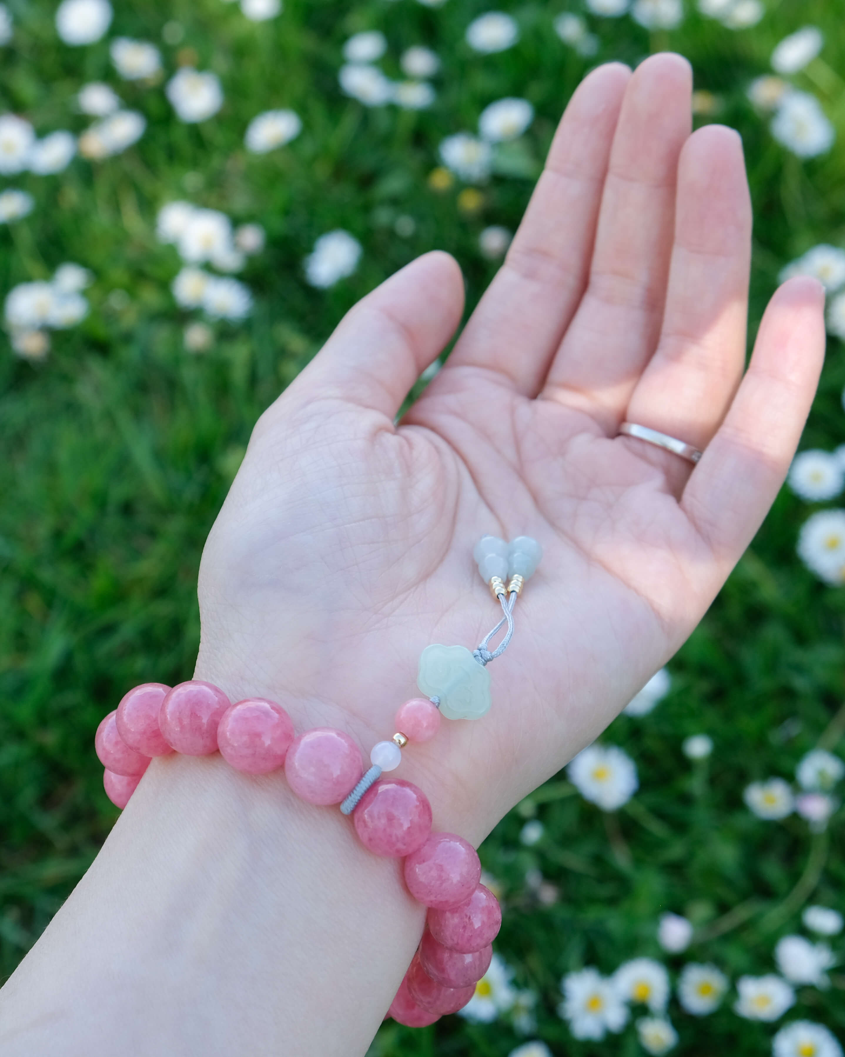 Rhodonite, Blue Jadeite & Nephrite Bracelet