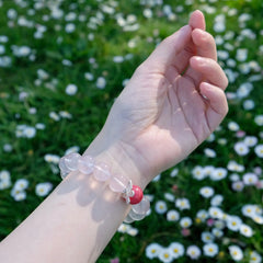 Peach Aura - Rose Quartz & Rhodonite Bracelet - WanWu Jewelry