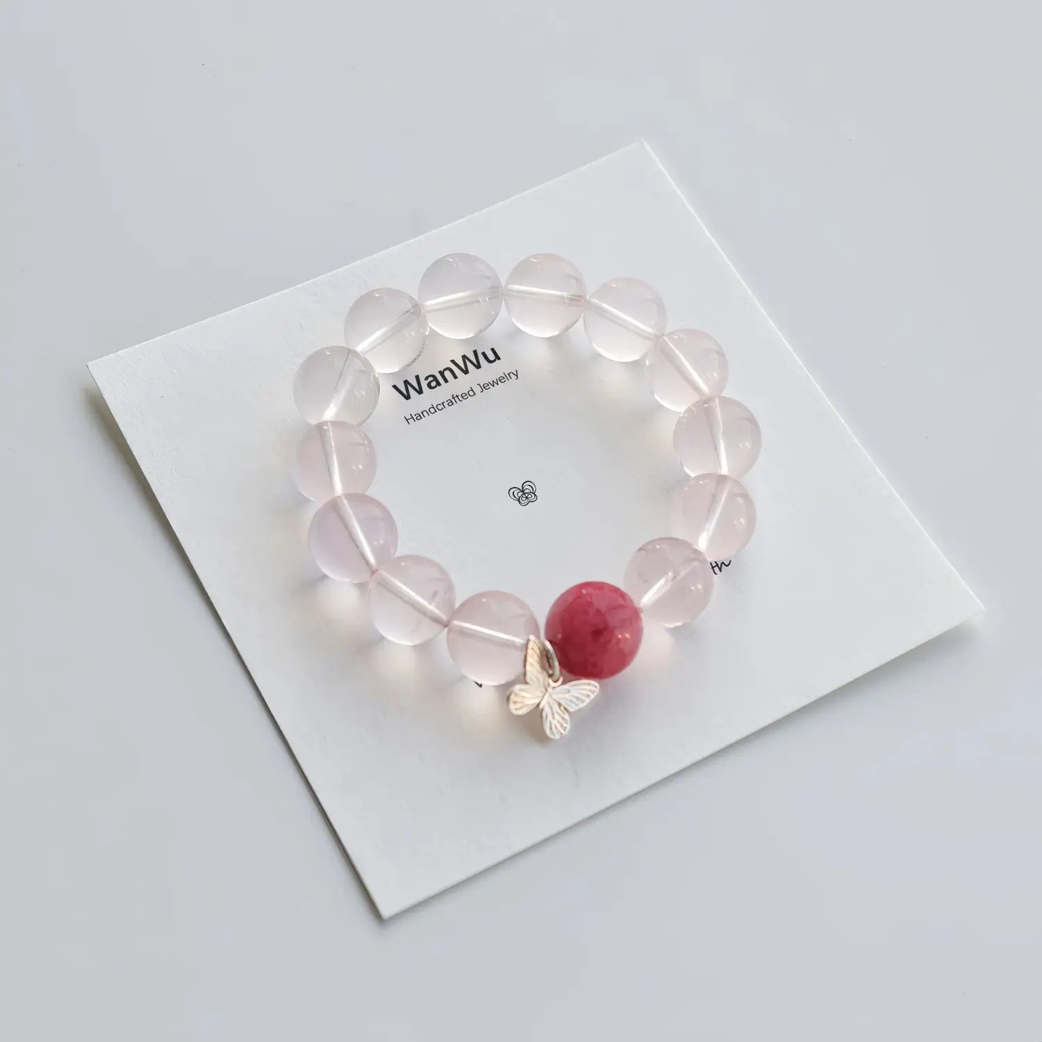 Peach Aura - Rose Quartz & Rhodonite Bracelet - WanWu Jewelry