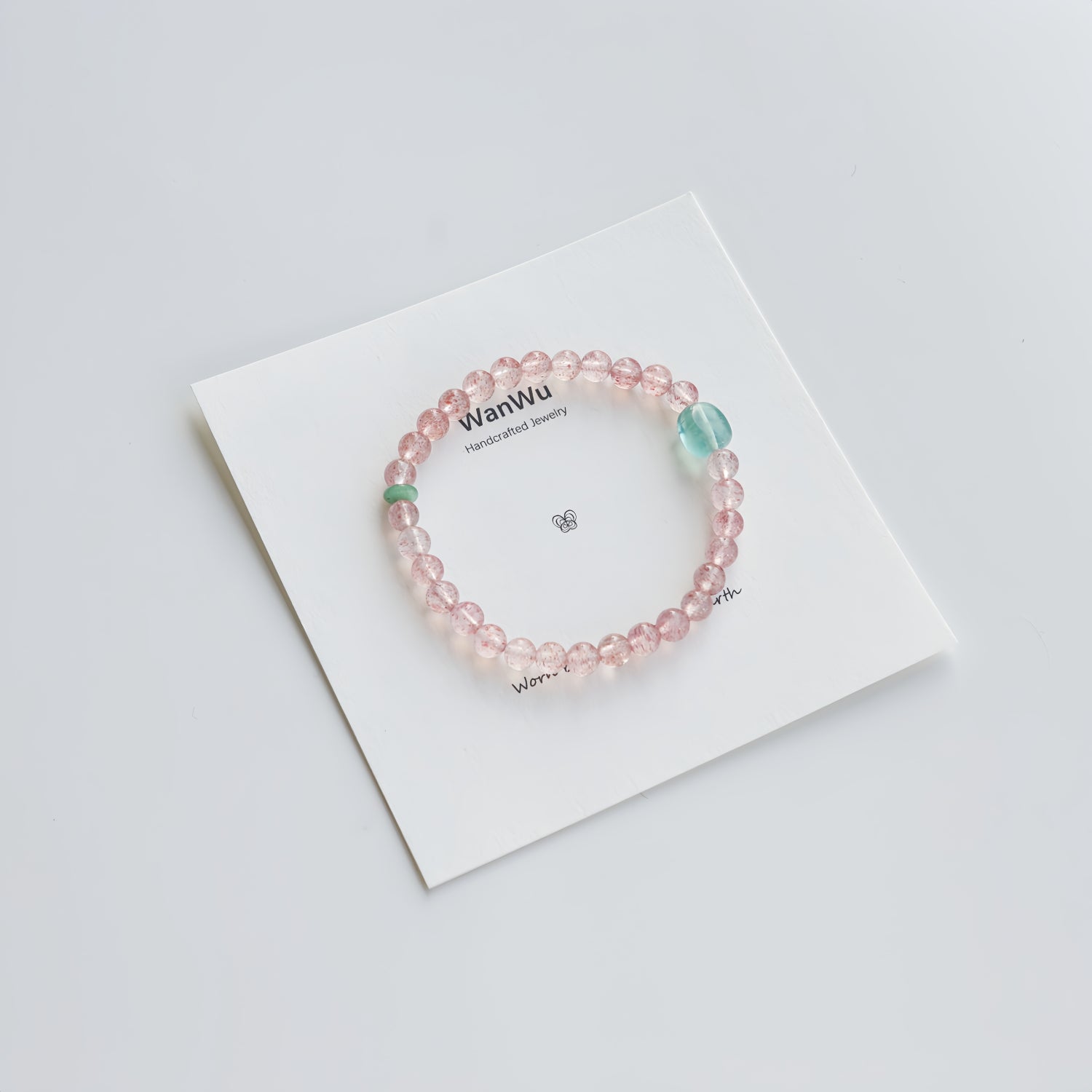 Verdant Pulse-Strawberry Quartz, Aventurine & Fluorite Bracelet - WanWu Jewelry