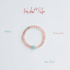 Verdant Pulse-Strawberry Quartz, Aventurine & Fluorite Bracelet - WanWu Jewelry